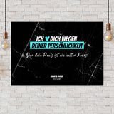 PERSONALISIERTE LEINWAND "Ich liebe dich wegen deiner Persönlichkeit"