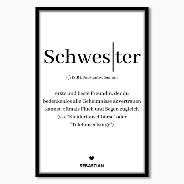 Personalisiertes Bild "WÖRTERBUCH SCHWESTER"