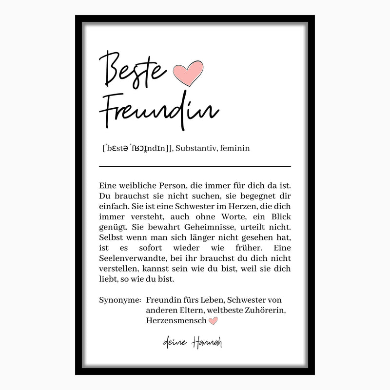 Personalisiertes Bild "WÖRTERBUCH BESTE FREUNDIN"