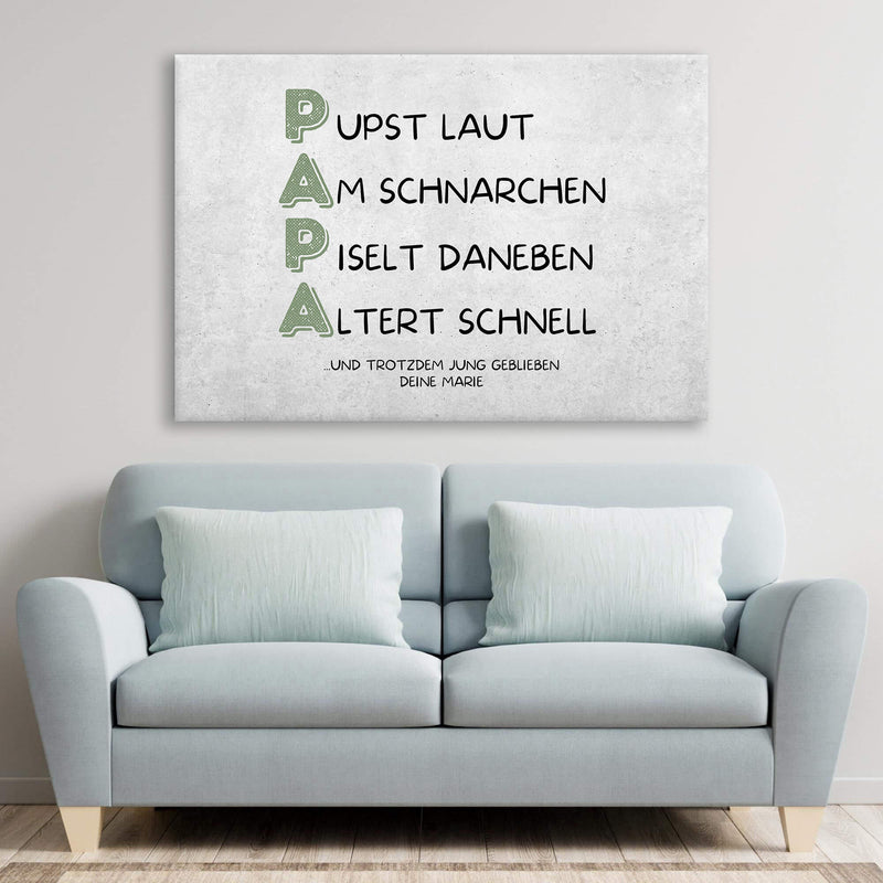 PERSONALISIERTE LEINWAND "Papa"