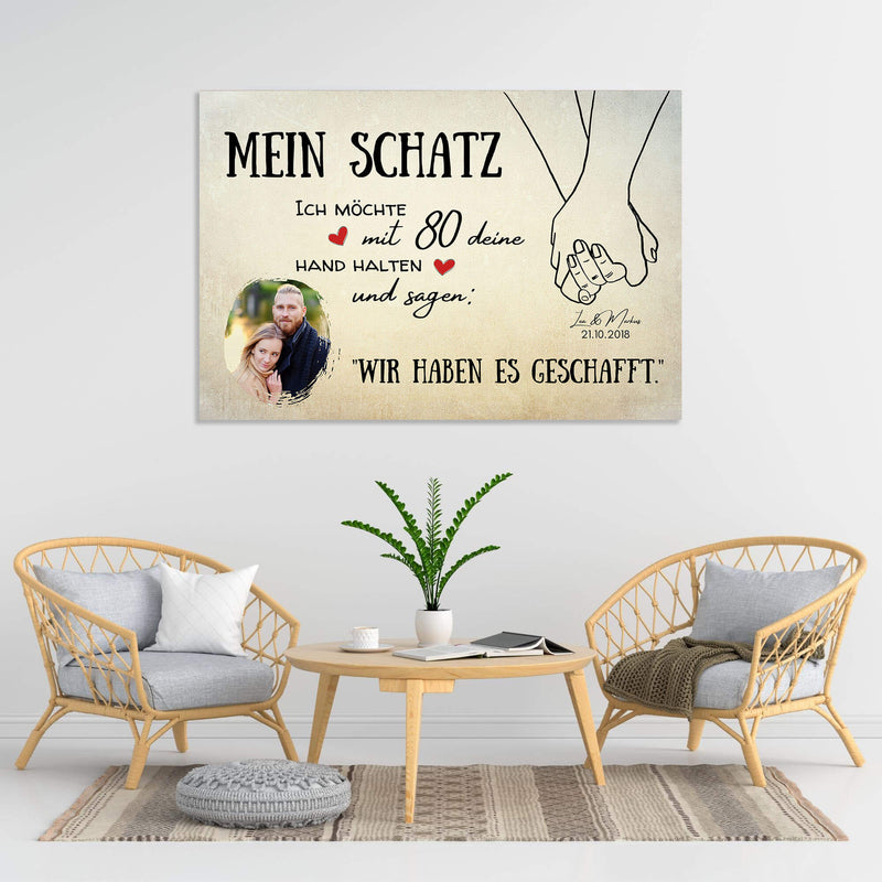 PERSONALISIERTE LEINWAND "mein Schatz"