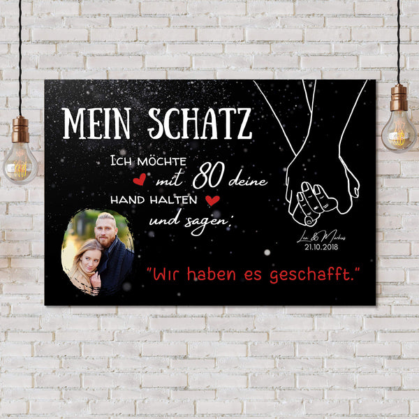 PERSONALISIERTE LEINWAND "mein Schatz"