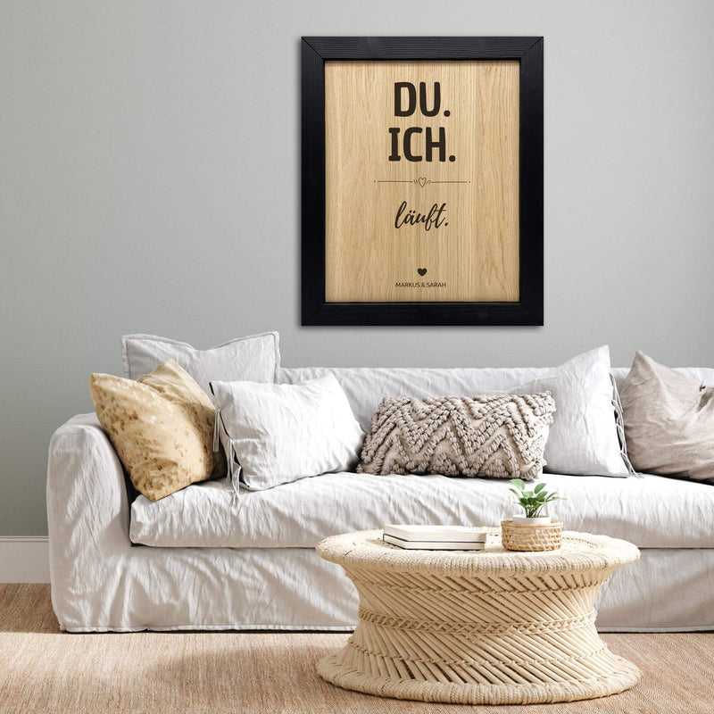 Personalisiertes Holzbild inkl. Rahmen "DU & ICH"