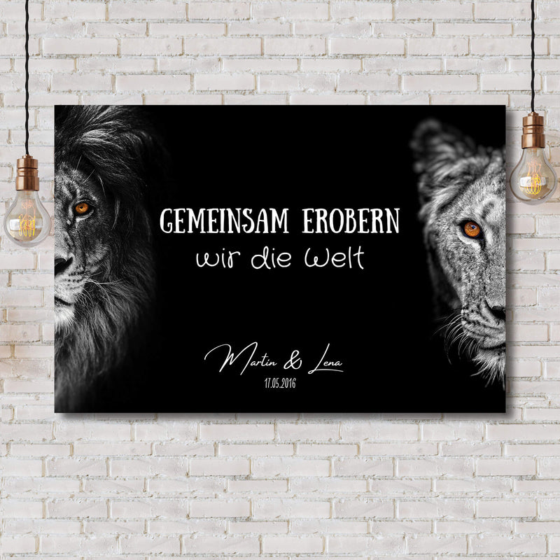 PERSONALISIERTE LEINWAND "Lions"