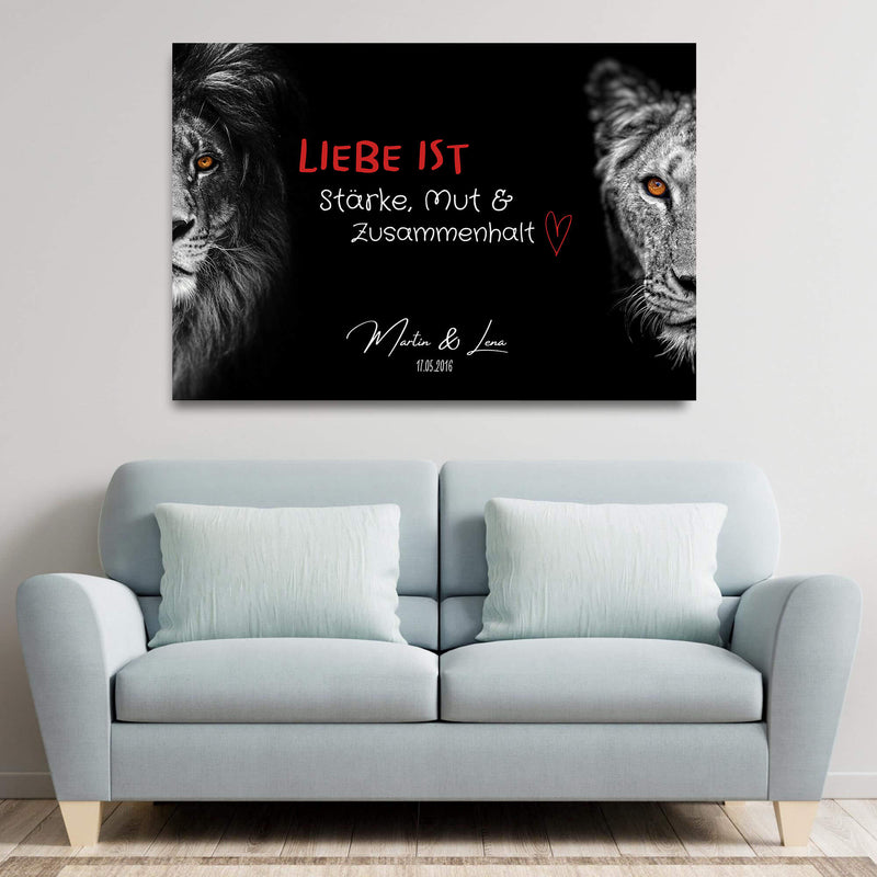 PERSONALISIERTE LEINWAND "Lions"