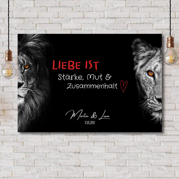 PERSONALISIERTE LEINWAND "Lions"