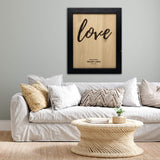 Personalisiertes Holzbild  inkl. Rahmen "LOVE"