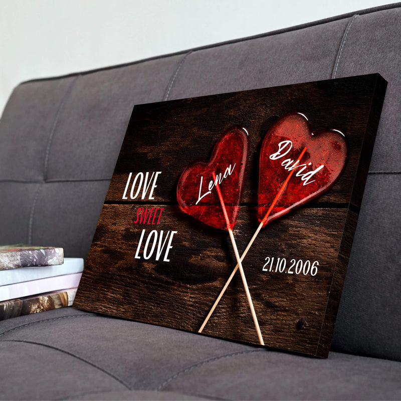 PERSONALISIERTE LEINWAND "Lolly Heart"