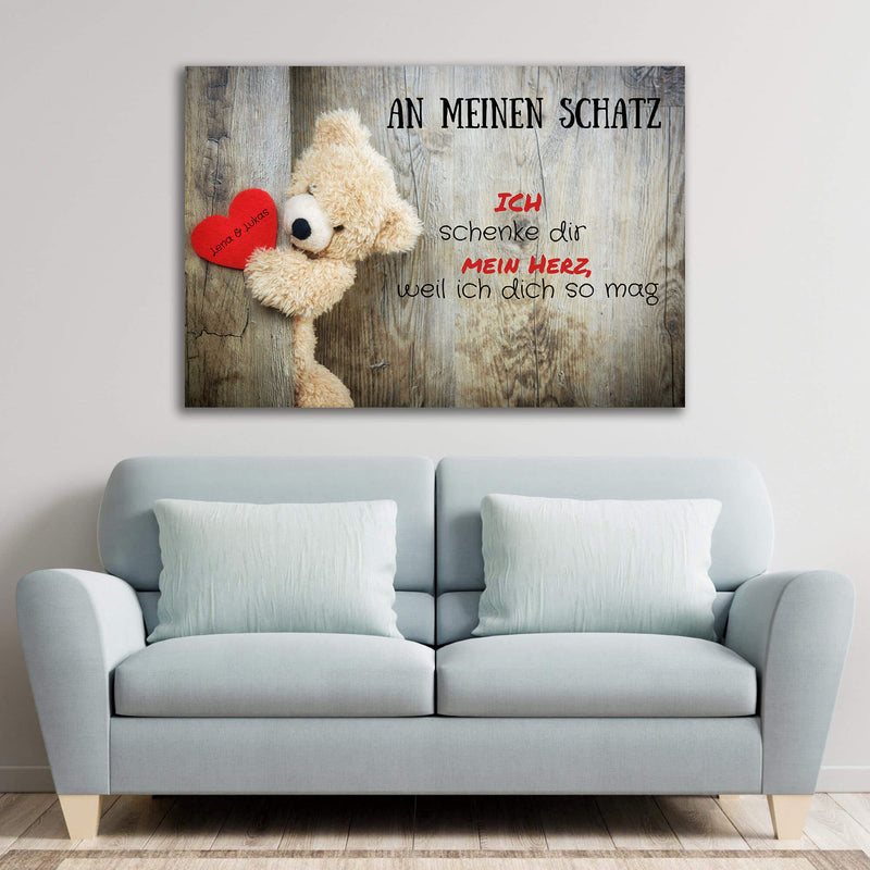 PERSONALISIERTE LEINWAND "Teddybär"