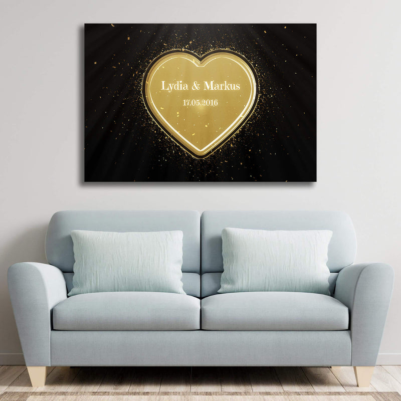 PERSONALISIERTE LEINWAND "Goldheart"